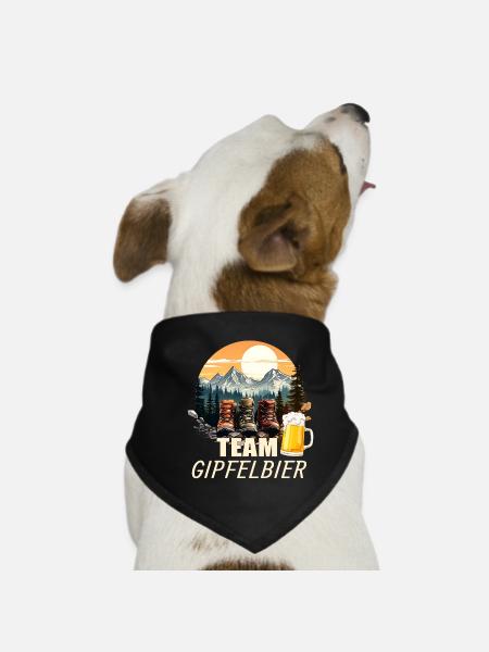 Team Gipfelbier - Hunde-Bandana - Schwarz - Vorne