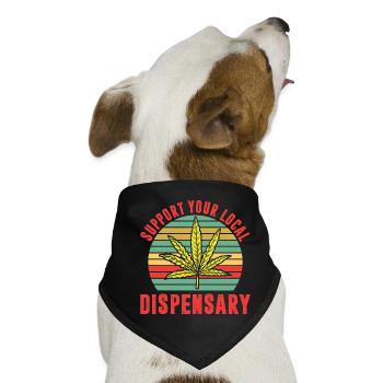 Lustige Kiffer Outfits - Hunde-Bandana - Schwarz - Vorne