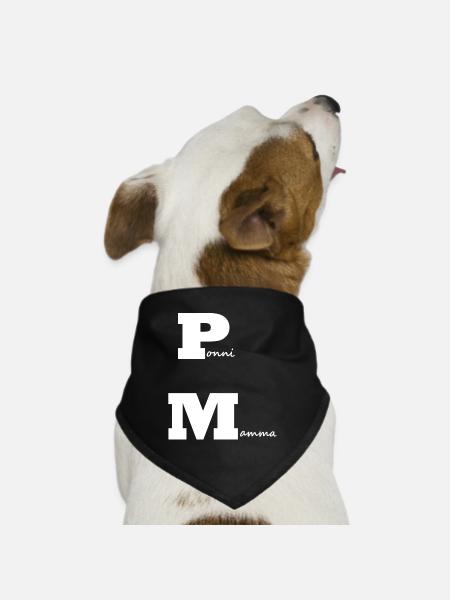 PonyMama white - Dog Bandana - black - Front