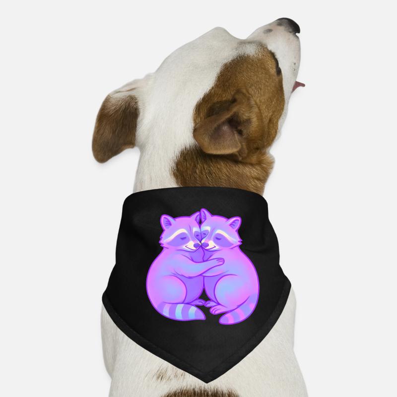 Neon Cuddly Raccoons Duo Dog Bandana