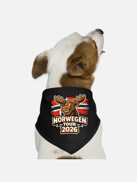 Norway 2026 Gift Holiday Fjord - Dog Bandana - black - Front