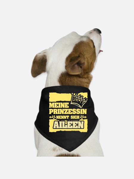 Spruch Aileen - Hunde-Bandana - Schwarz - Vorne