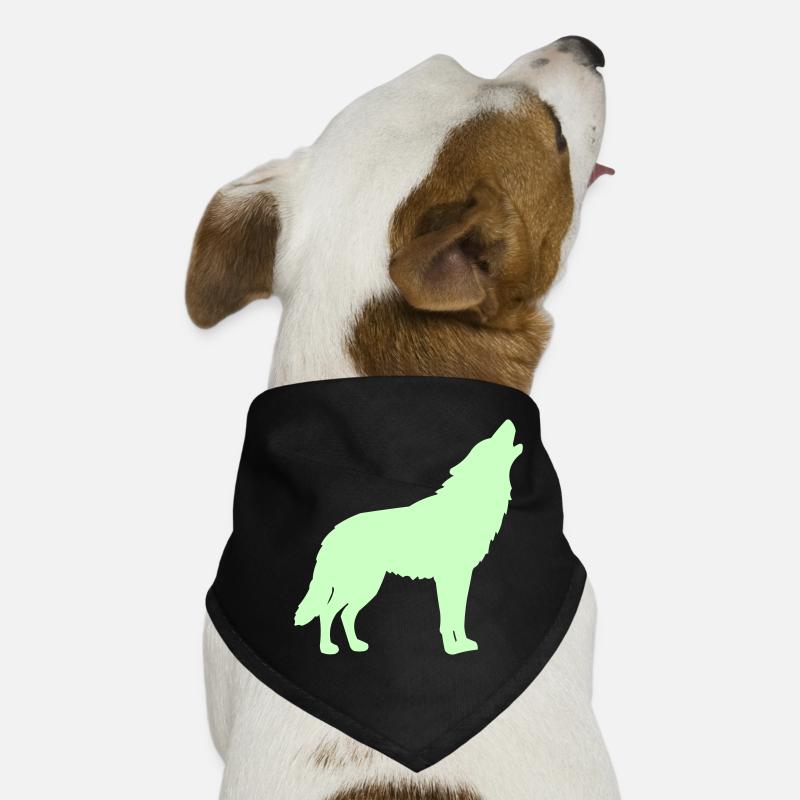 Wolfsilhouette Neon Grün Hunde-Bandana