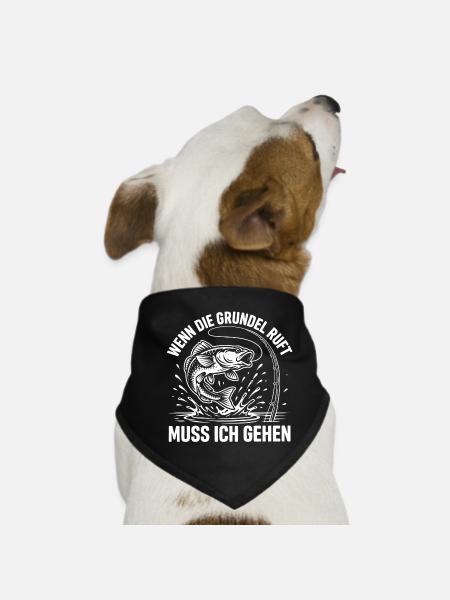 Grundel Angeln - Hunde-Bandana - Schwarz - Vorne