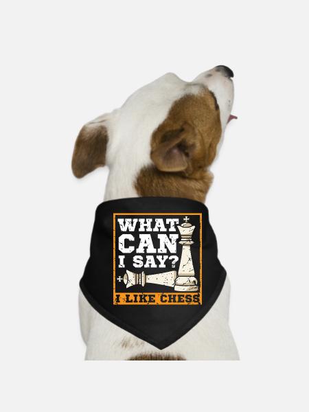 Schach Schachspieler Schachbrett - Hunde-Bandana - Schwarz - Vorne