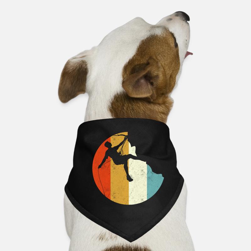 Kletterer-Silhouette auf dem Regenbogengradienten-Globus Hunde-Bandana