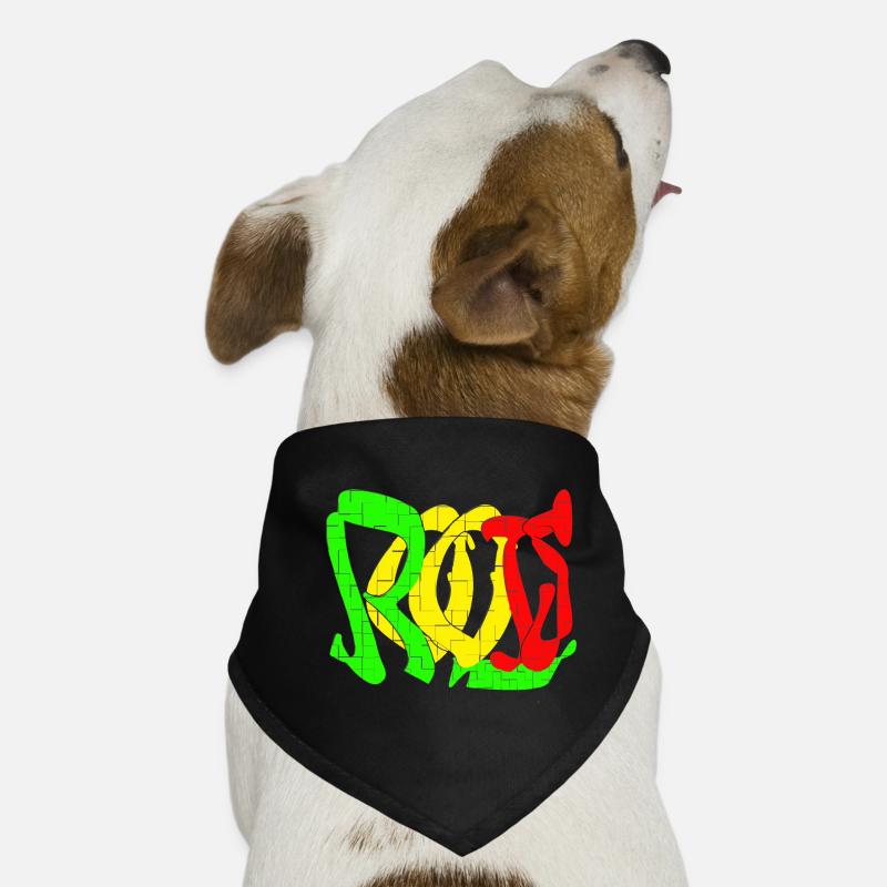 Motif de blocs de couleur Rasta - Bandana pour chien - noir