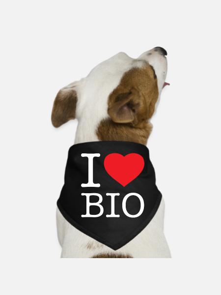 I LOVE BIO - Dog Bandana - black - Front