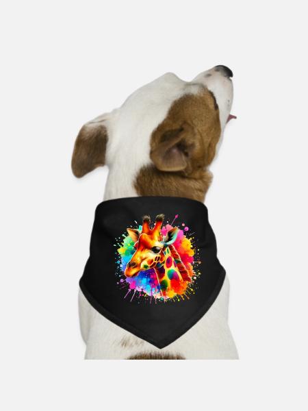 Giraffe - Hunde-Bandana - Schwarz - Vorne
