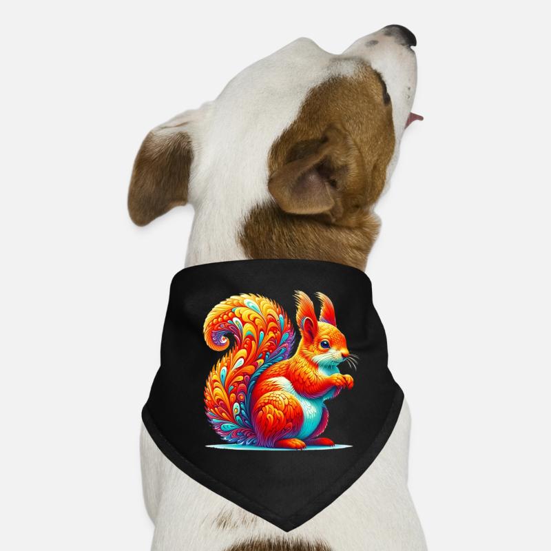 Eichhörnchen - Hunde-Bandana - Schwarz