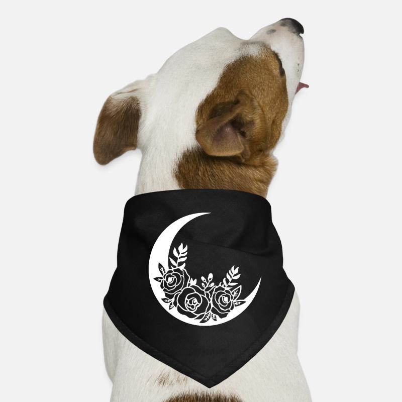 Lune fleurie blanche Bandana pour chien