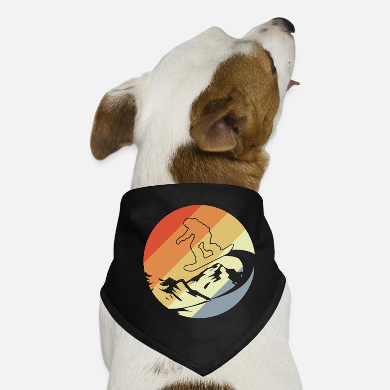 Snowboarder Retro Style Dog Bandana