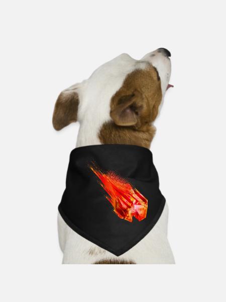 Astéroïde lumineux avec queue de feu - Conception de puissance - Bandana pour chien - noir - Devant