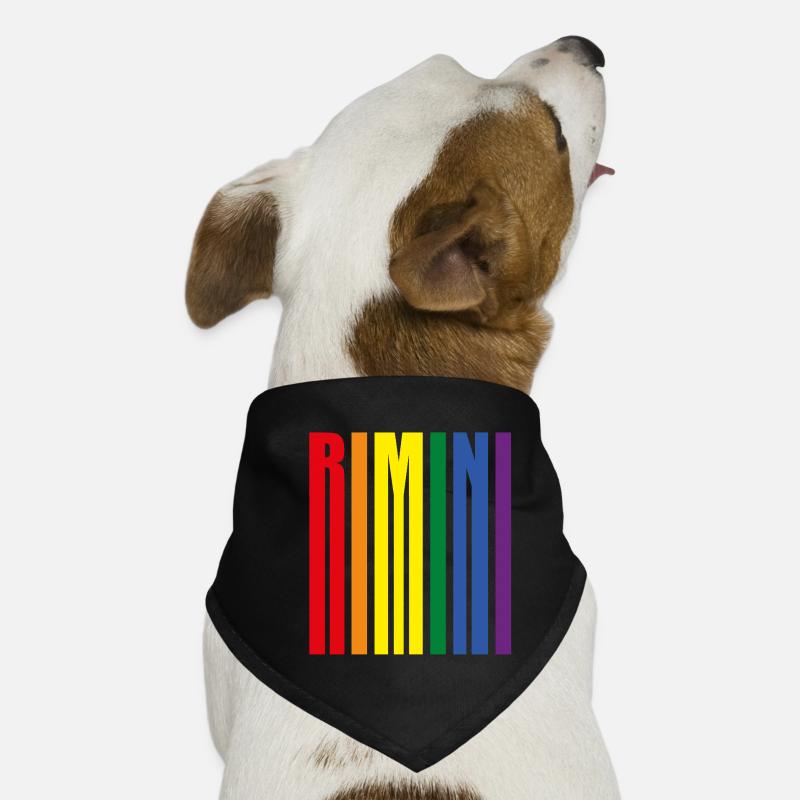 Rimini Regenbogen Pride Geschenk Urlaub Meer - Hunde-Bandana - Schwarz