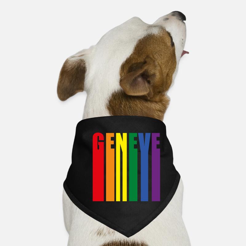 Conception de mot GENEVE coloré Bandana pour chien