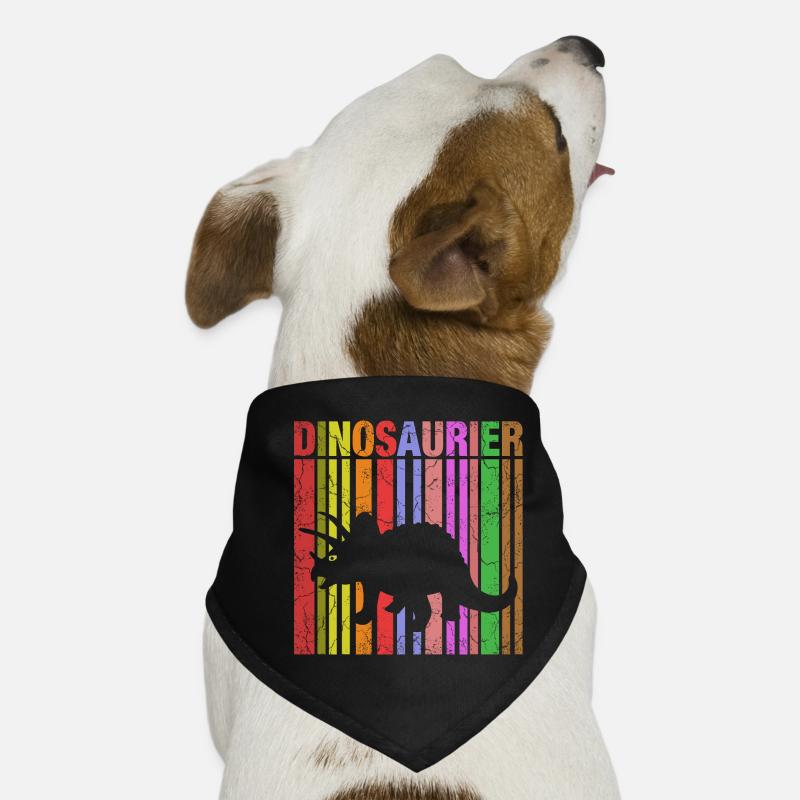 Silhouette de dinosaure avec détails de couleur Bandana pour chien
