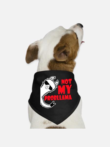 Lama Cool Sonnenbrille Not My Problama Peace Hand - Hunde-Bandana - Schwarz - Vorne