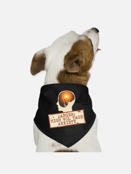 High Voltage Anxiety Warnschild - Hunde-Bandana - Schwarz - Vorne