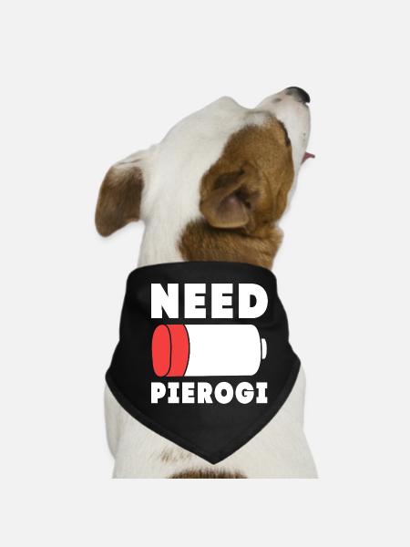 Pologne Polonais Pierogi - Bandana pour chien - noir - Devant