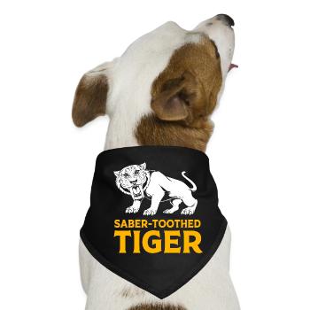Säbelzahntiger Urzeit - Hunde-Bandana - Schwarz - Vorne