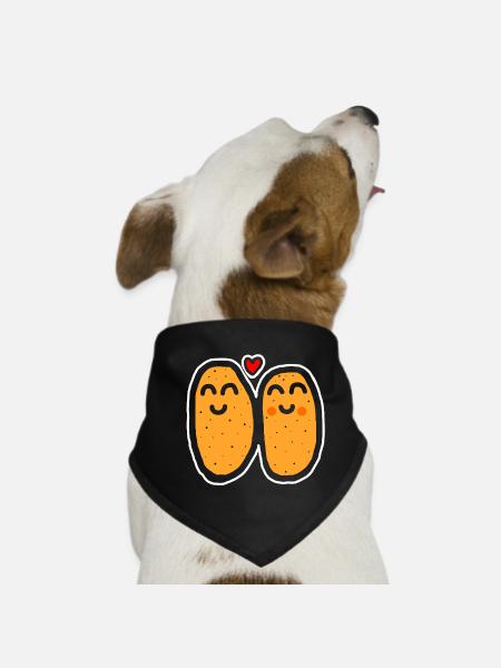 Potato Lover Shirt - Dog Bandana - black - Front