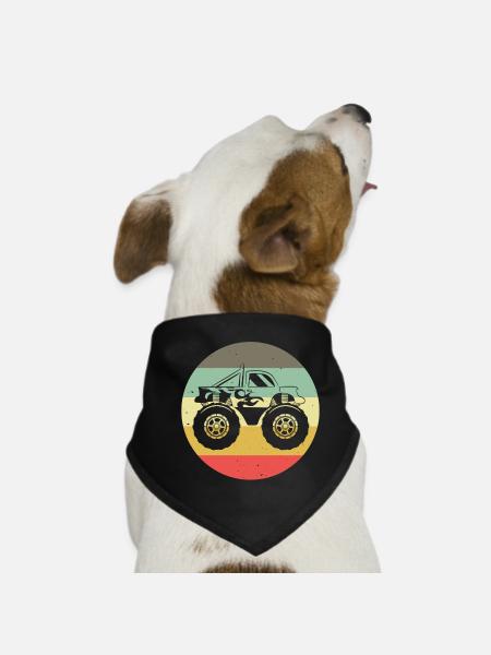 Monstertruck Monster Truck Auto Motorsport Motor - Dog Bandana - black - Front