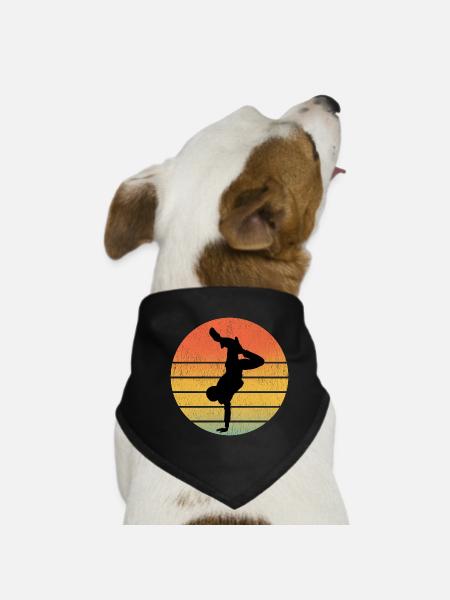 Breakdance Breakdancing Breakdancer Vintage Retro - Hunde-Bandana - Schwarz