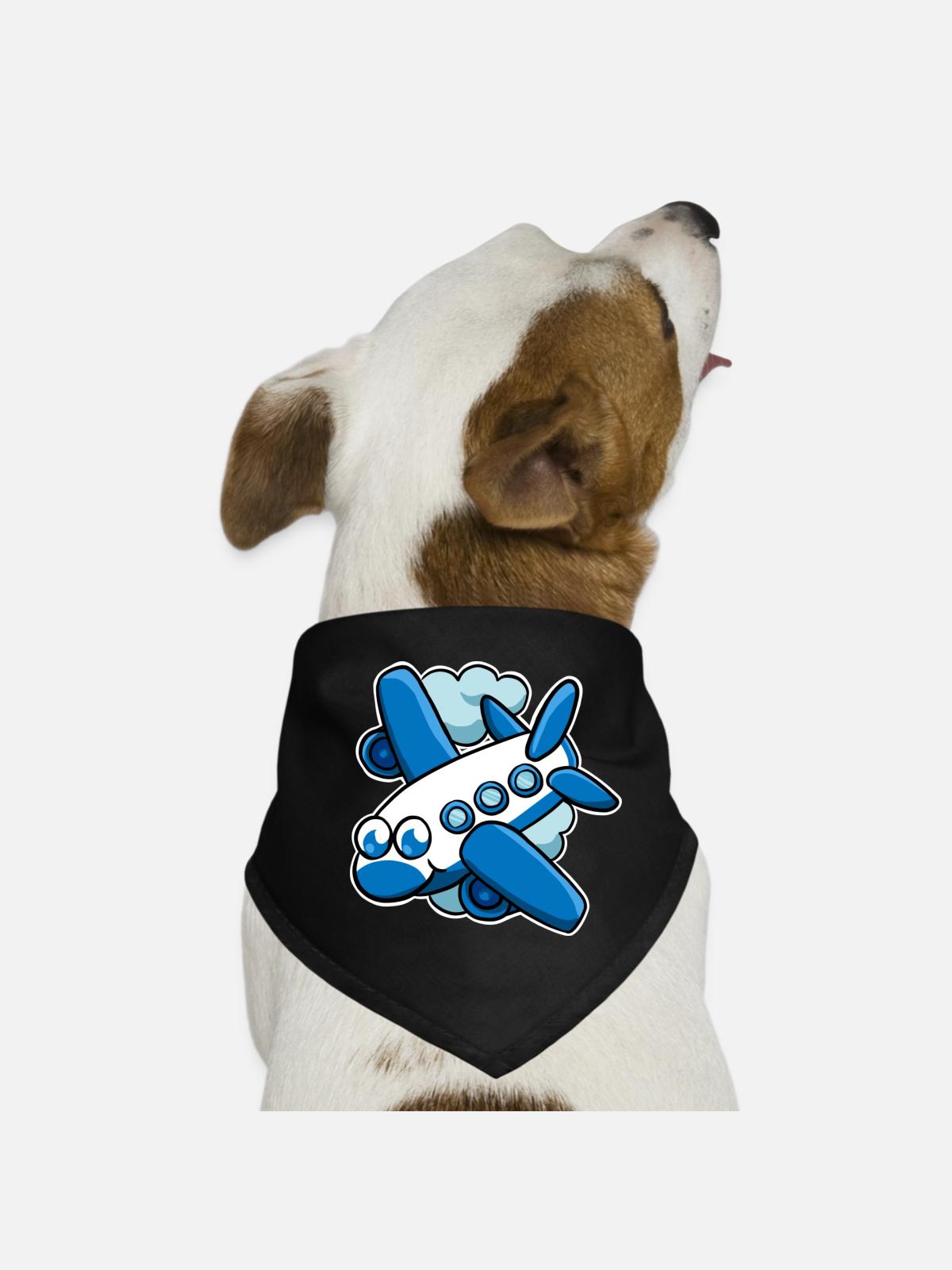 Flugzeug - Hunde-Bandana - Schwarz - Vorne