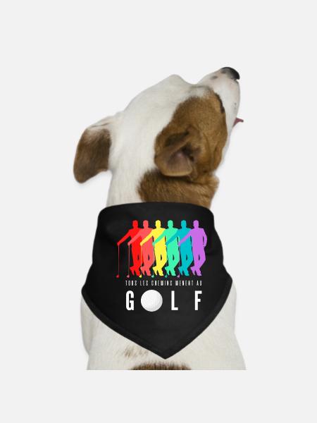 Tous les Chemins Mènent au Golf - Bandana pour chien - noir - Devant