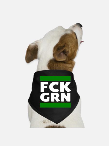 Gegen die Grünen - Hunde-Bandana - Schwarz - Vorne