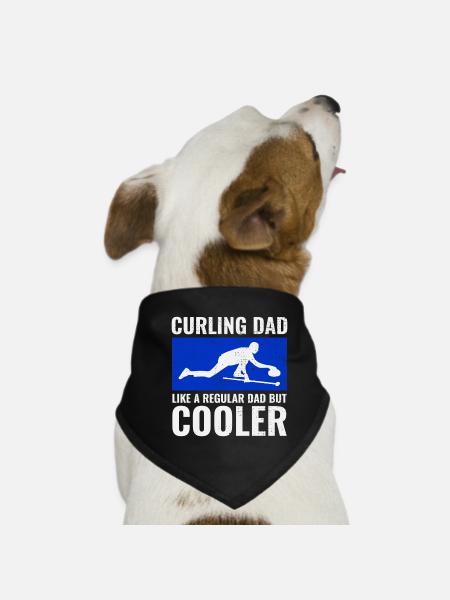Eisstockschießen Kehren Winter Eissport Papa Vatertag - Hunde-Bandana - Schwarz - Vorne
