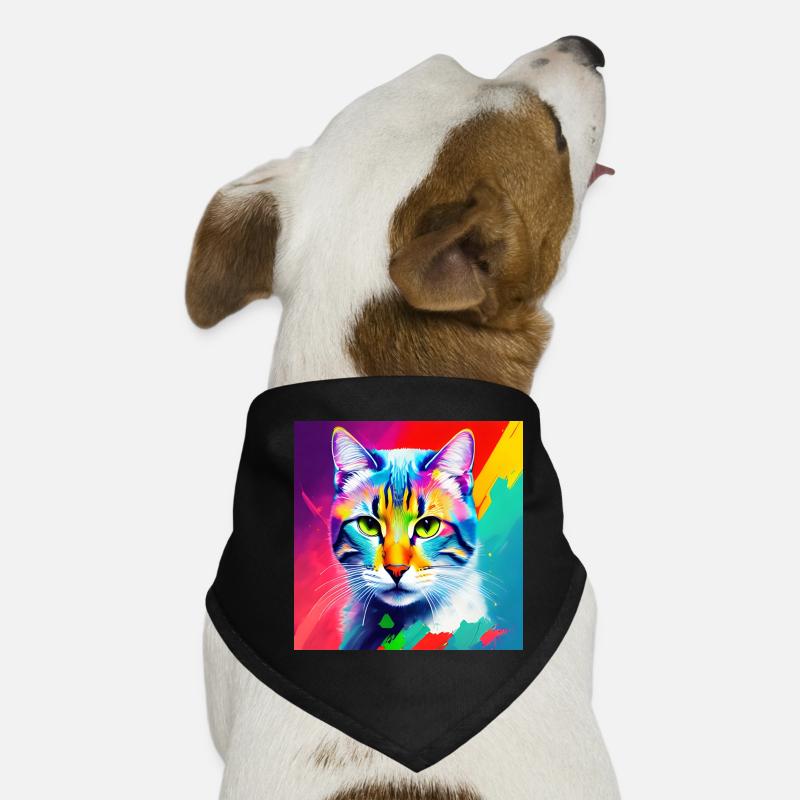 Edle Katze Ölgemälde Design Ölfarben Malfarben Sty Hunde-Bandana