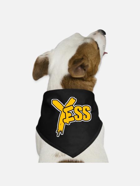 YES Jaune Pop Comic - Bandana pour chien - noir - Devant