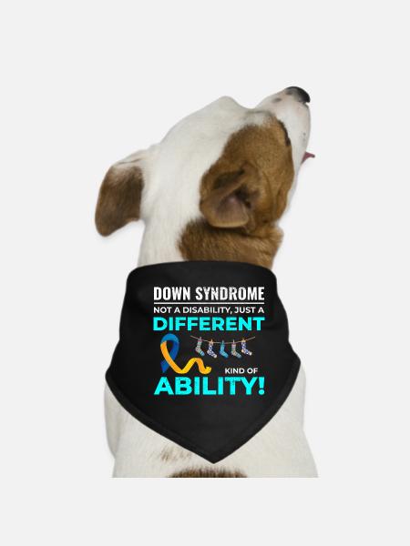 Sensibilisation au syndrome de Down Capacité différente - Bandana pour chien - noir - Devant