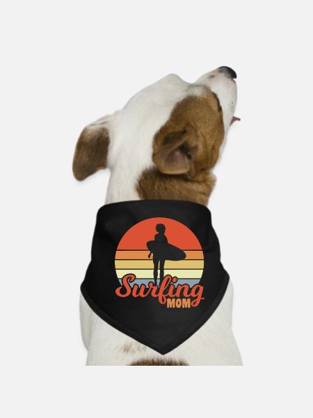 Surfing Mom - Hunde-Bandana - Schwarz - Vorne