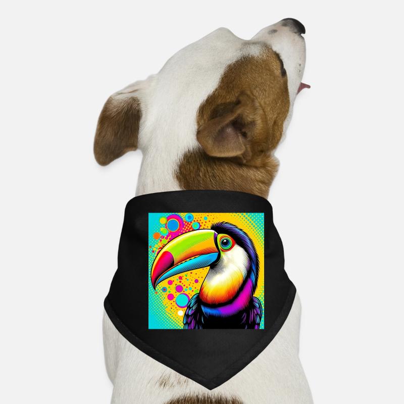 Tukan Pop Art - Hunde-Bandana - Schwarz