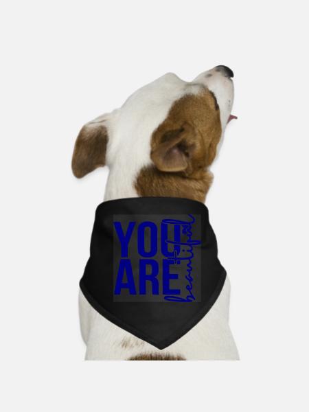 Inspirierendes Zitat  - Hunde-Bandana - Schwarz - Vorne