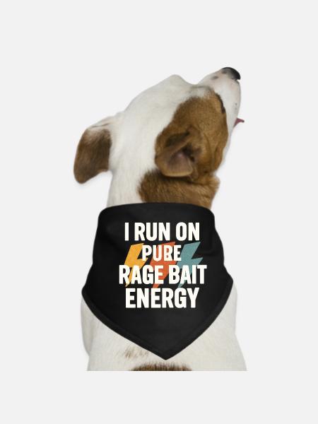 Ich laufe mit reiner Wutenergie, lustiger Spruch - Hunde-Bandana - Schwarz - Vorne