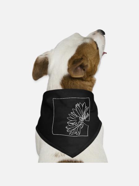 Kornblume minimalistisch - Hunde-Bandana - Schwarz - Vorne