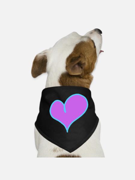 Cœur Valentin Chère petite amie - Bandana pour chien - noir - Devant