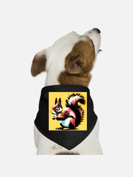 squirrel - Dog Bandana - black - Front