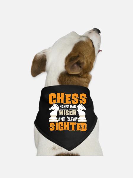 Chess Chess Player Chessboard - Dog Bandana - black - Front