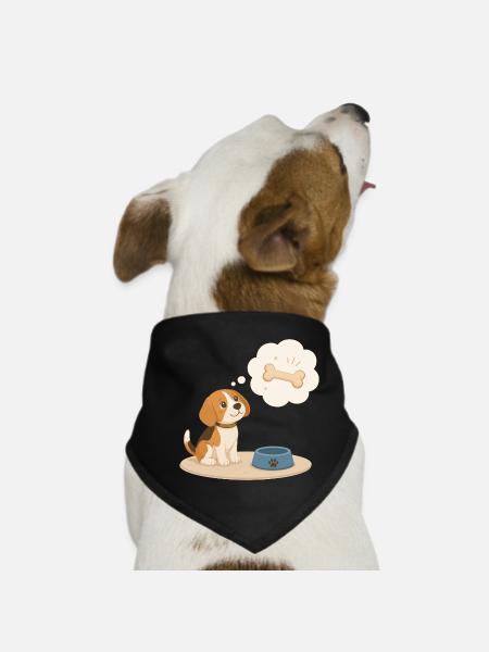 Le Beagle rêve d’un os - Bandana pour chien - noir - Devant