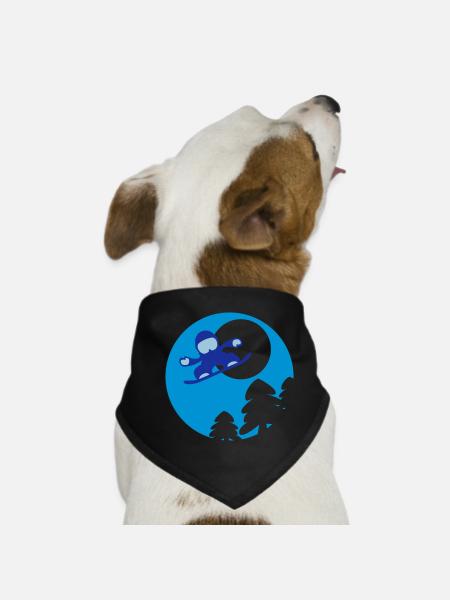 snowboader2 - Dog Bandana - black