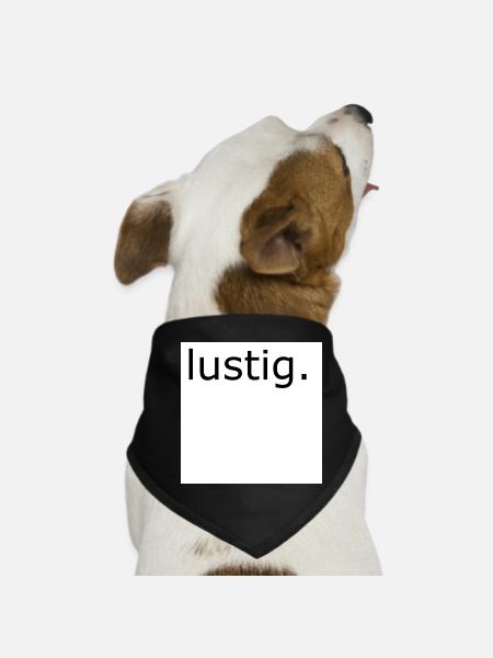 Funny Wordplay Typography - Dog Bandana - black - Front