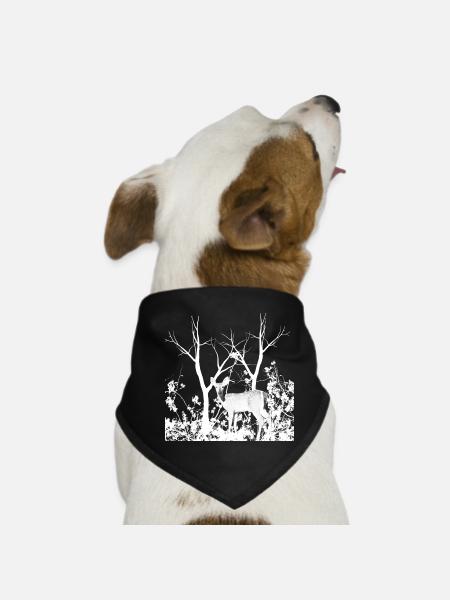 Biche Gracieuse Forêt Sauvage - Bandana pour chien - noir - Devant