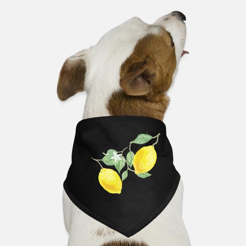 Zitronen - Hunde-Bandana - Schwarz