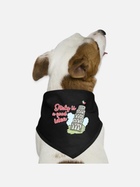 Italy - Dog Bandana - black - Front