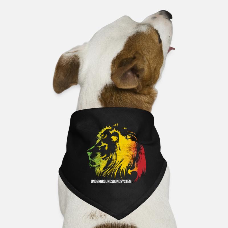 Lion in Rastafarian color cut Dog Bandana