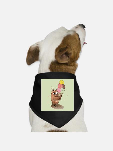 Hibou avec des posters géants de glace - Bandana pour chien - noir - Devant